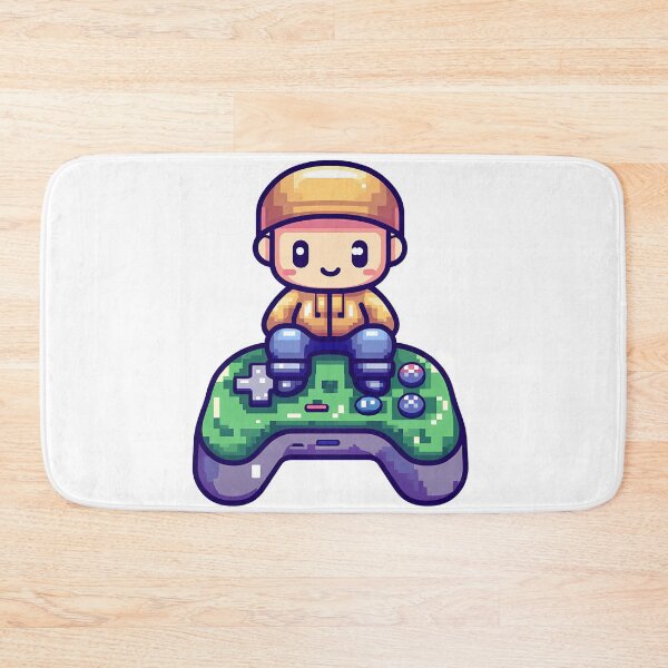 Item preview, Pixel Art Gamer Kid on Controller - Cute Retro 8-Bit Gaming Art Print designed and sold by DesignArtist.ia.