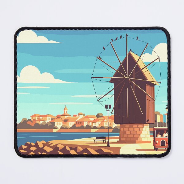 Item preview, Nessebar Windmill and Coastal Tram in Bulgaria designed and sold by darekkocurek.