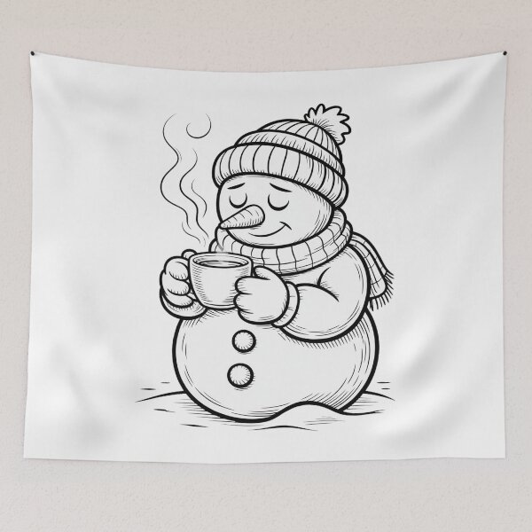 Item preview, Sad Snowman – Lonely Winter Coloring Page Outline designed and sold by YounexxART.