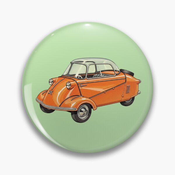 Item preview, Vintage Orange Retro Bubble Car Illustration designed and sold by Pasteltone.