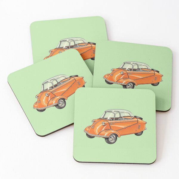 Item preview, Vintage Orange Retro Bubble Car Illustration designed and sold by Pasteltone.