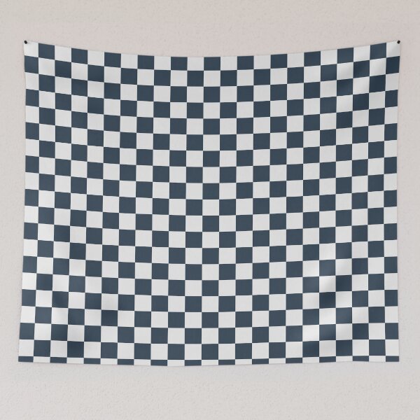 Item preview, White And Navy Checkered Pattern designed and sold by pattern-archive.