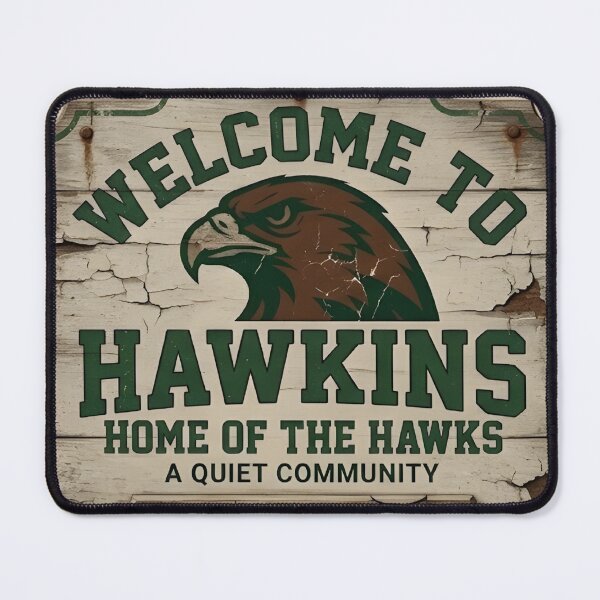 Item preview, Welcome to Hawkins Indiana - Vintage Rustic Sign Design designed and sold by WowDezign.