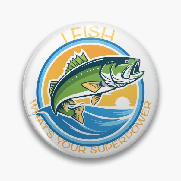 Item preview, "I fish, what's your superpower?" fishing patch illustration. designed and sold by Art-Horizon.