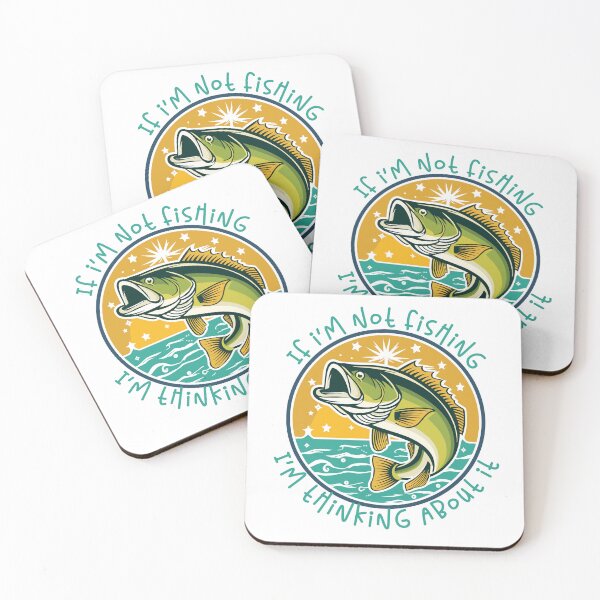 Item preview, "If i'm not fishing I'm thinking about it" fishing patch illustration. designed and sold by Art-Horizon.