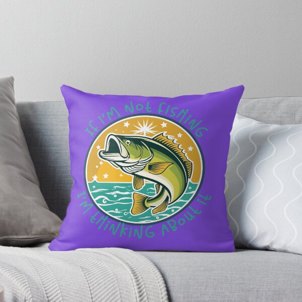 Item preview, "If i'm not fishing I'm thinking about it" fishing patch illustration. designed and sold by Art-Horizon.