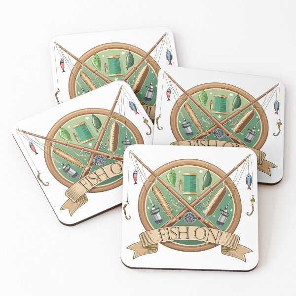Item preview, "Fish On!" angler fishing badge illustration. designed and sold by Art-Horizon.