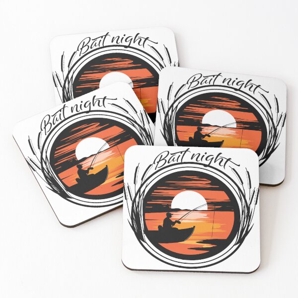 Item preview, "Bait Night" fishing patch illustration. designed and sold by Art-Horizon.