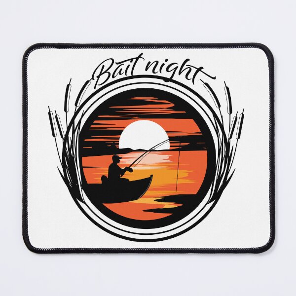 Item preview, "Bait Night" fishing patch illustration. designed and sold by Art-Horizon.