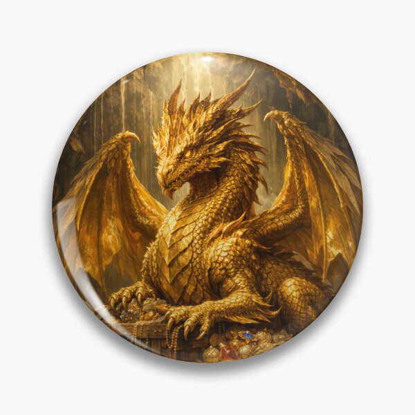 Item preview, Golden Treasure Dragon – Legendary Hoard Guardian Fantasy Art designed and sold by DrakariArt.