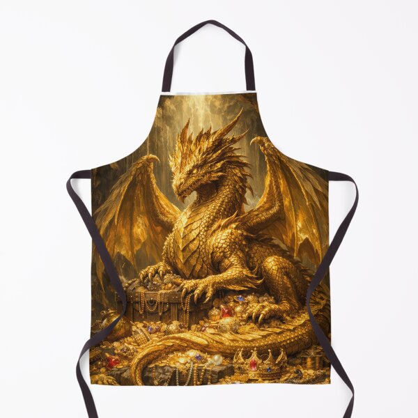 Item preview, Golden Treasure Dragon – Legendary Hoard Guardian Fantasy Art designed and sold by DrakariArt.