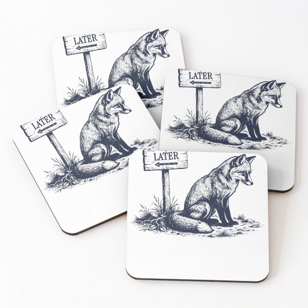 Item preview, Later Fox Vintage Engraving Funny Animal Procrastination Humor Illustration designed and sold by TeeVerse27.