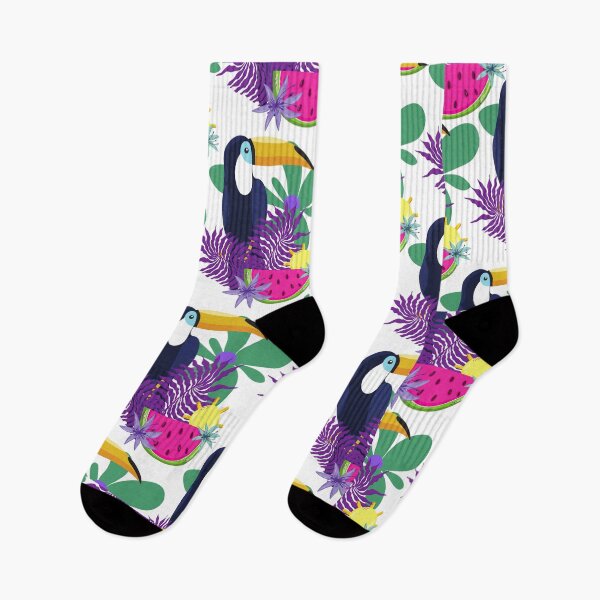 Item preview, Tropical Toucan & Watermelon Seamless Pattern designed and sold by ChathuStrokes.