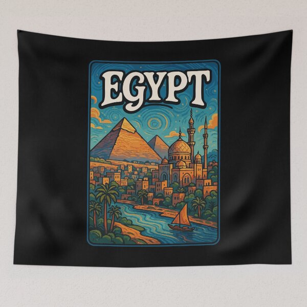 Item preview, Egypt Piramids Trippy Art Travel designed and sold by TomFrontierArt.