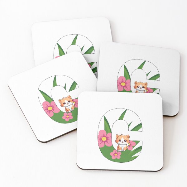 Item preview, Cute Letter C with Kitten – Floral Alphabet Initial for Kids Nursery designed and sold by Anju_an_artist.