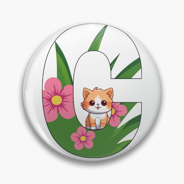 Item preview, Cute Letter C with Kitten – Floral Alphabet Initial for Kids Nursery designed and sold by Anju_an_artist.