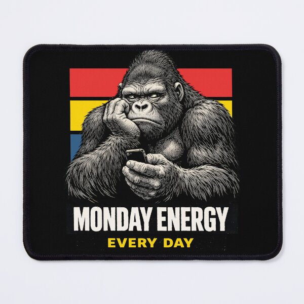 Item preview, Bored Gorilla Monday Energy Every Day Funny Monkey Doomscrolling Aesthetic Vintage Retro Sunset Graphic by Vivaan Studio designed and sold by Vivaan Studio.