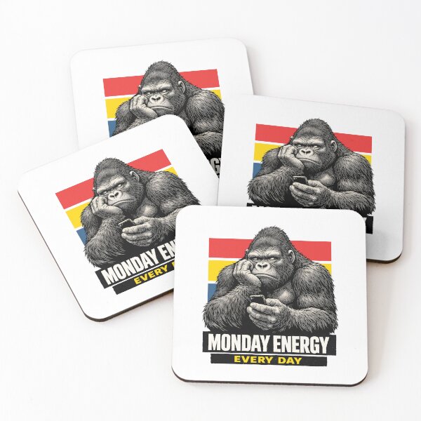 Item preview, Bored Gorilla Monday Energy Every Day Funny Monkey Doomscrolling Aesthetic Vintage Retro Sunset Graphic by Vivaan Studio designed and sold by Vivaan Studio.