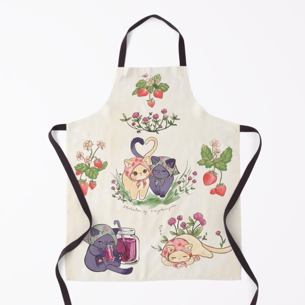 Item preview, Summertime Babushka Kitties (strawberries and clovers) designed and sold by fizzycherrycola.