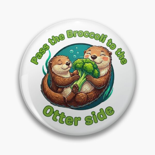 Item preview, Pass the Broccoli to the Otter Side Cute Pun designed and sold by Feazy.