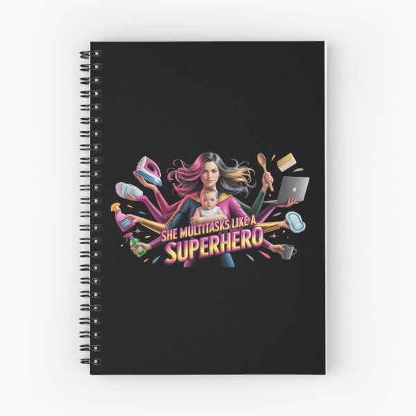 Item preview, She Multitasks Like a Superhero - woman/mothers digital graphic appreciation  designed and sold by YourTrendyTees.