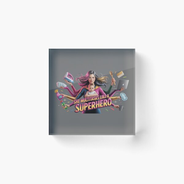 Item preview, She Multitasks Like a Superhero - woman/mothers digital graphic appreciation  designed and sold by YourTrendyTees.