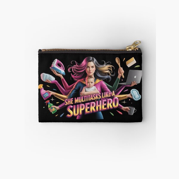 Item preview, She Multitasks Like a Superhero - woman/mothers digital graphic appreciation  designed and sold by YourTrendyTees.