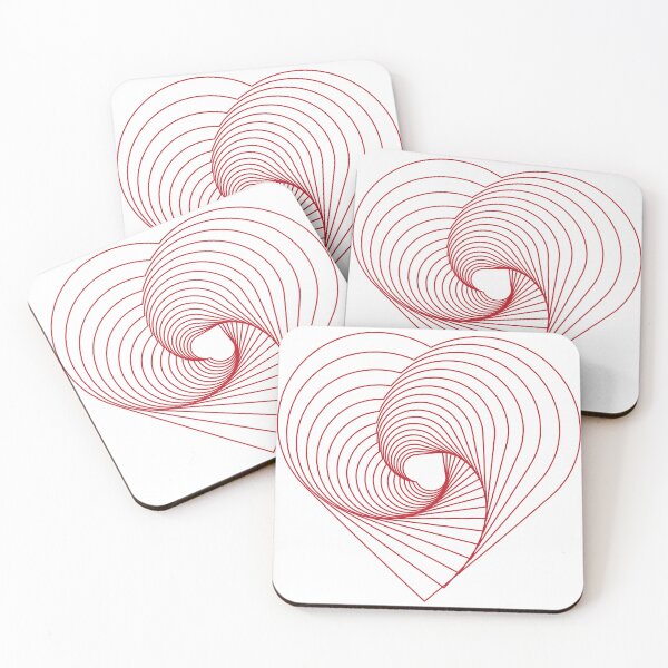 Item preview, Geometric Spiral Heart Line Art with Optical Illusion Effect  designed and sold by BetweenForms.