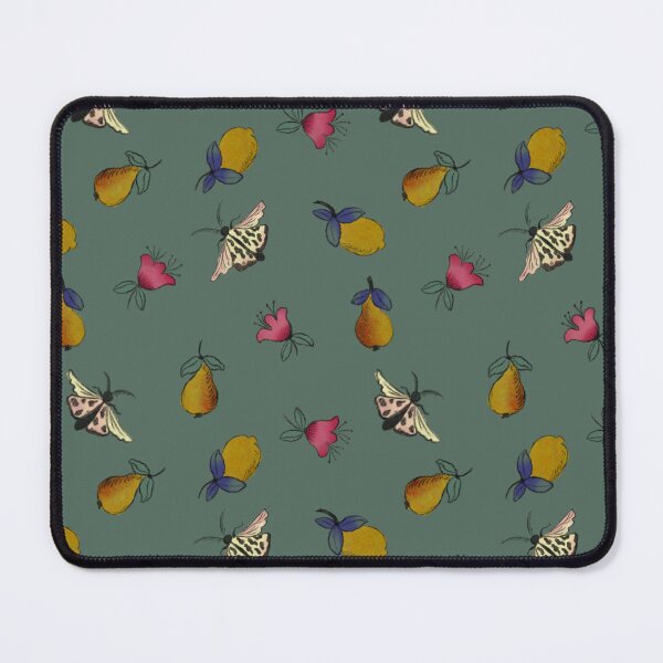 Item preview, Green Pear Lemon and Moth Botanical Pattern designed and sold by artievarudzite.