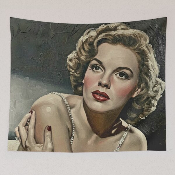 Item preview, The Over the Rainbow Icon: Judy Garland Luminous Satin Impasto Portrait designed and sold by Art's Diner.