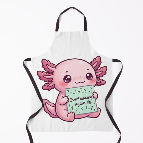 Item preview, Kawaii Axolotl Overthinking Again Sign designed and sold by Visual Dept..