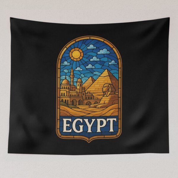 Item preview, Egypt Piramids Stained Glass Travel designed and sold by TomFrontierArt.