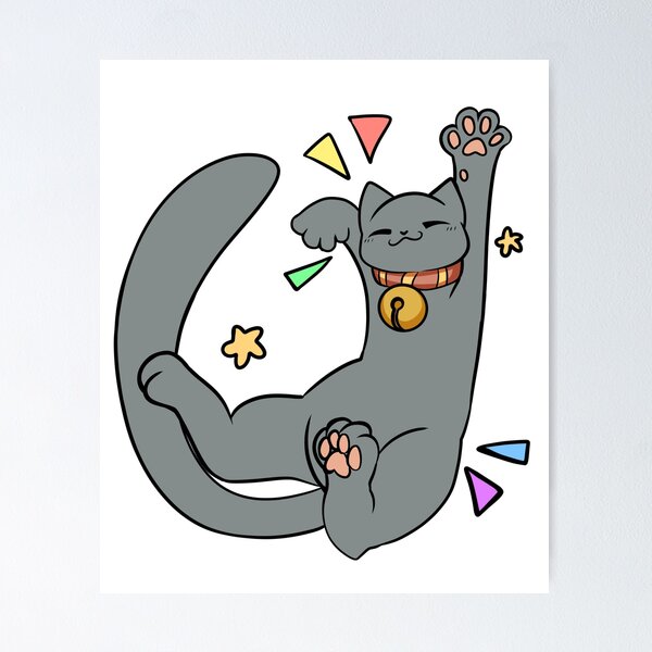 Item preview, Grey cat: Biiigg stretch! designed and sold by WitcherGem.