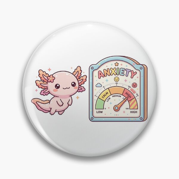 Item preview, Kawaii Axolotl Anxiety Meter Gauge designed and sold by Visual Dept..