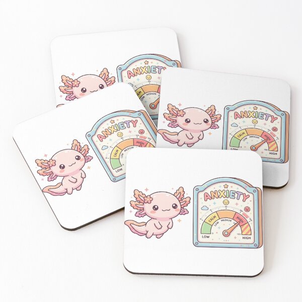 Item preview, Kawaii Axolotl Anxiety Meter Gauge designed and sold by Visual Dept..