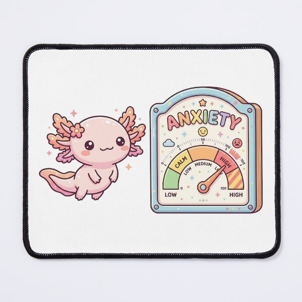Item preview, Kawaii Axolotl Anxiety Meter Gauge designed and sold by Visual Dept..