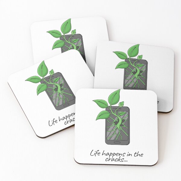 Item preview, Life Happens In The Cracks Nature Growth Over Broken Phone Art designed and sold by The Red Lime.