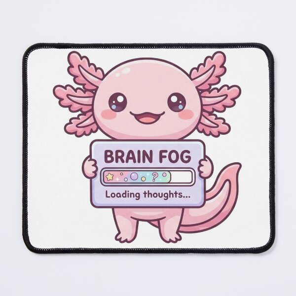 Item preview, Kawaii Axolotl Brain Fog Loading designed and sold by Visual Dept..