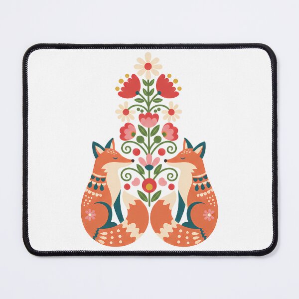 Item preview, Foxes and Daisies – Scandinavian Folk Art by heidiannemorris © designed and sold by FOLK ART FUSION by heidiannemorris.