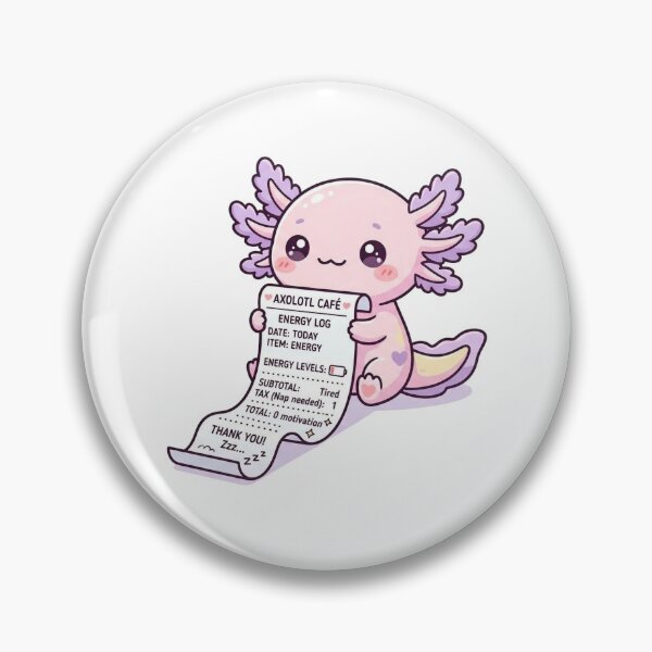 Item preview, Kawaii Axolotl Energy Receipt Cafe designed and sold by Visual Dept..