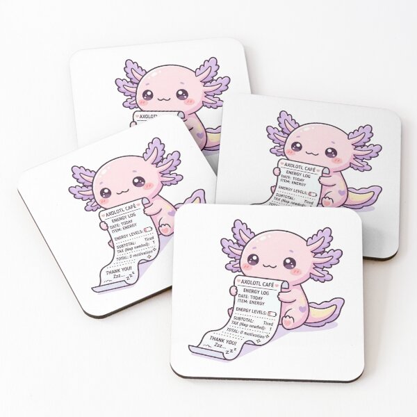 Item preview, Kawaii Axolotl Energy Receipt Cafe designed and sold by Visual Dept..