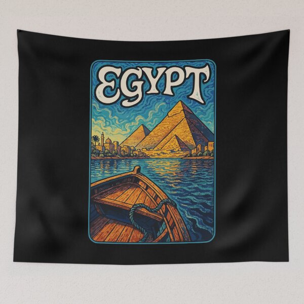Item preview, Egypt Piramids Retro Trippy Art Travel designed and sold by TomFrontierArt.