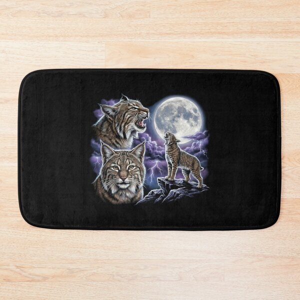 Item preview, Three Bobcat Lynx Moon Vintage 90s Airbrush Y2K Grunge Graphic designed and sold by EvrmoodCo.