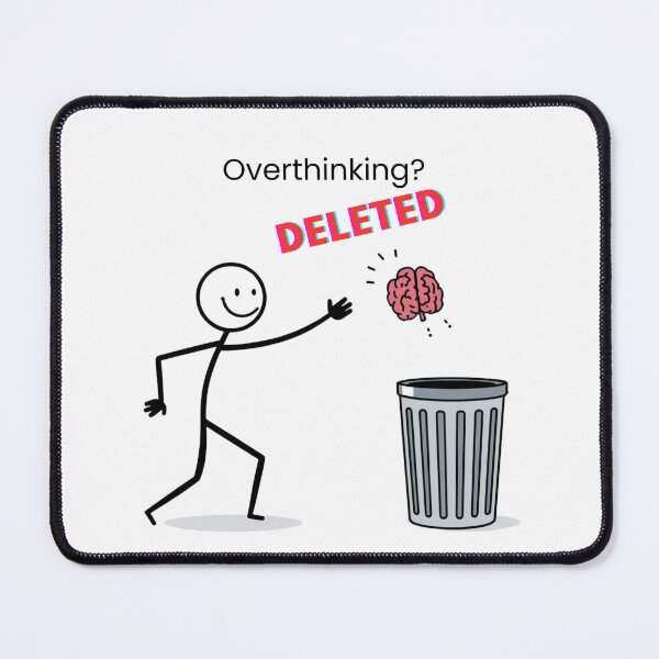 Item preview, Overthinking Deleted Glitch Aesthetic Funny Mental Health Meme Design designed and sold by MoonVibe-studio.