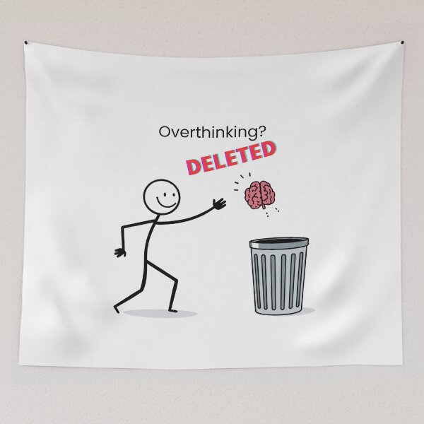 Item preview, Overthinking Deleted Glitch Aesthetic Funny Mental Health Meme Design designed and sold by MoonVibe-studio.