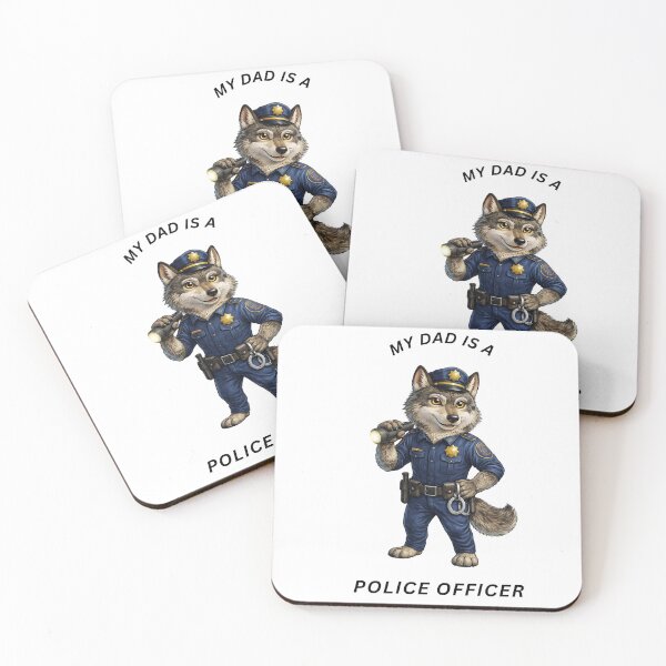 Item preview, My Dad Is a Police Officer Wolf – Cute Animal Cop Design designed and sold by GeoWild Designs.