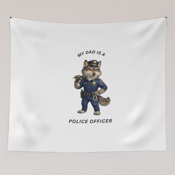 Item preview, My Dad Is a Police Officer Wolf – Cute Animal Cop Design designed and sold by GeoWild Designs.