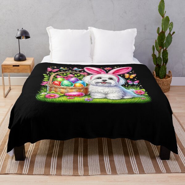 Item preview, Cute Bunny Maltese Dog Easter Eggs Basket Easter Day Party designed and sold by Boutkimaewab.