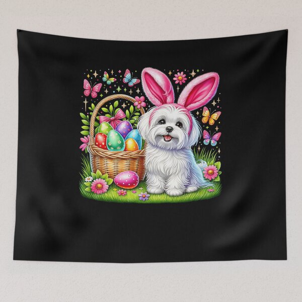 Item preview, Cute Bunny Maltese Dog Easter Eggs Basket Easter Day Party designed and sold by Boutkimaewab.