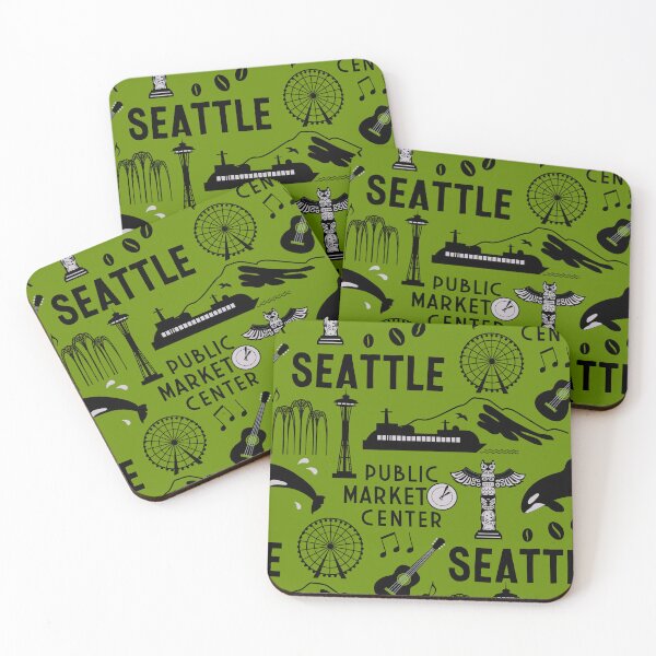 Item preview, Iconic Seattle Landmarks and Culture Pattern designed and sold by Frollein S Berlin.